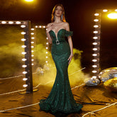 Evening Dresses Long Sequined Tube Top Nightclub Sequin Off The Shoulder Mopping Dinner Dress